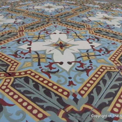 A small but stunningly detailed 3m2 antique ceramic floor