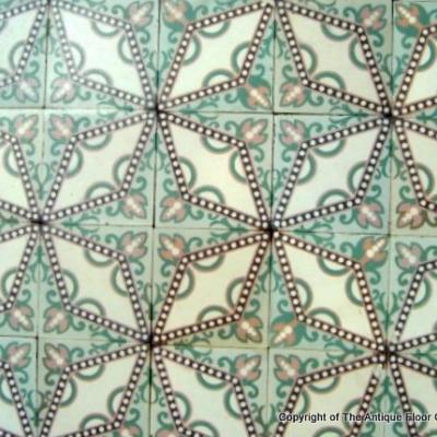 0.7m2 antique ceramic art nouveau field tiles