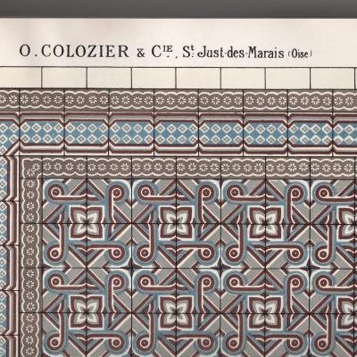 c.9m2 antique French Colozier floor pre-1913