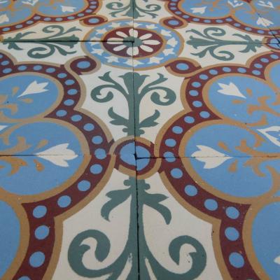 10m2+ / 108 sq ft antique ceramic encaustic with triple border tiles