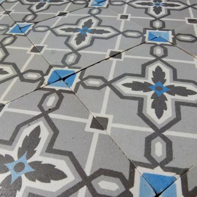 Classically geometric French Maubeuge floor - c.12.75m2