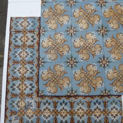 14.5m2  stunningly detailed early 20th century French ceramic floor