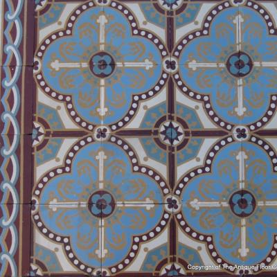12.5m2 antique French Bocquey and Winckelmans ceramic floor