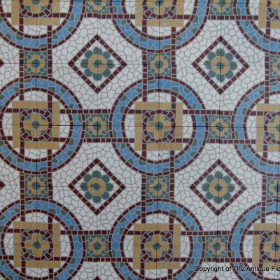 4m2 ornate mosaic themed ceramic c.1920-1930