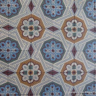 A 10.2m2 / 110 sq ft antique Belgian ceramic floor (CL120)