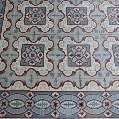 Small 5.8m2 antique Belgian ceramic floor