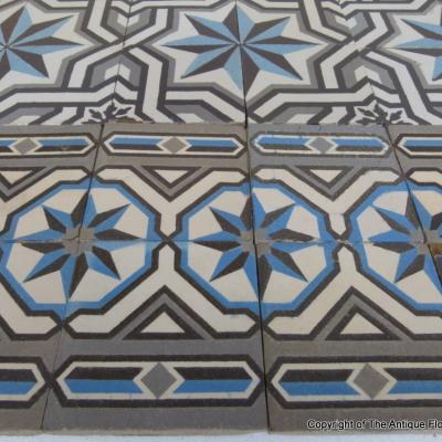 Small 2.7m2 antique St. Ghislain Belgian ceramic 