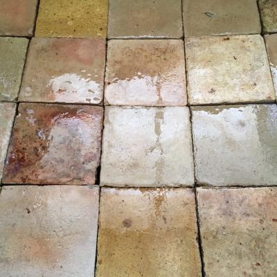 8m2+ of antique French terracotta tiles - beautiful tones