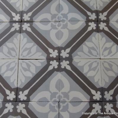 Large antique ceramic Boch Freres floor, 36.3 m2, early 20th century