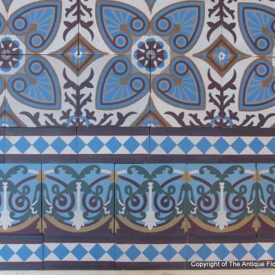 Triple border St Ghislain ceramic dated 1895 - 16m2 / 172 sq ft.