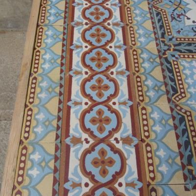 A 13.5m2/145 sq ft. antique French ceramic using two field tiles