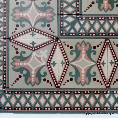 20m2+ / 215 sq ft antique art nouveau ceramic floor 