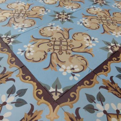 14.5m2  stunningly detailed early 20th century French ceramic floor