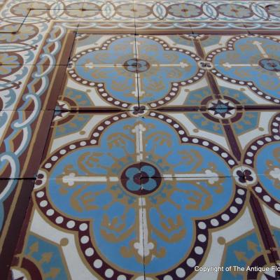 12.5m2 antique French Bocquey and Winckelmans ceramic floor