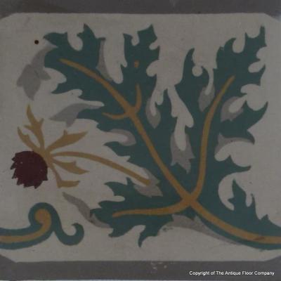 5m2 antique French thistle themed ceramic