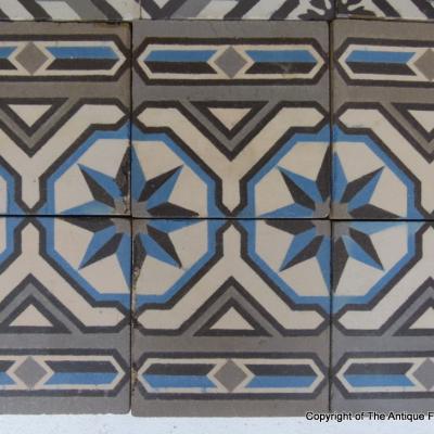 Small 2.7m2 antique St. Ghislain Belgian ceramic 