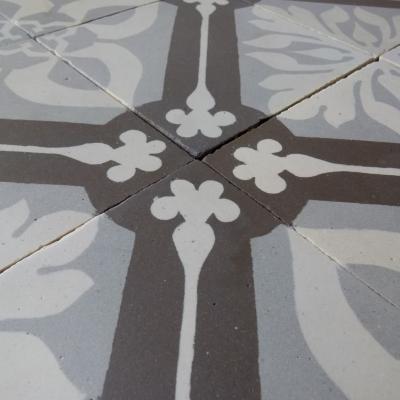 Large antique ceramic Boch Freres floor, 36.3 m2, early 20th century