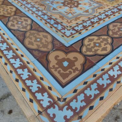 c.13.75m2 - Exquisite Boch Freres antique ceramic floor c.1890-1900