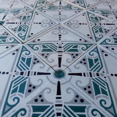 A 17.4m2 early art deco Rebaix ceramic floor c.1918-1920 