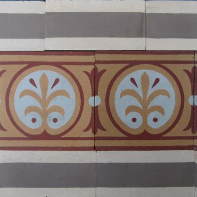 5.5m2 antique French Douvrin ceramic floor