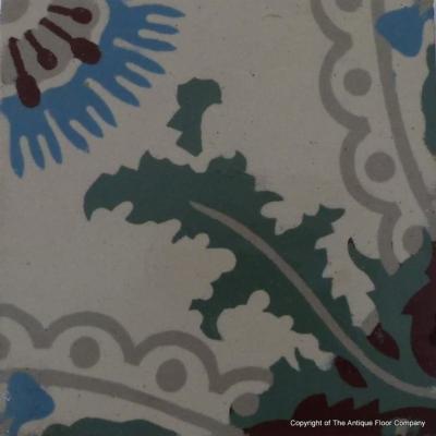 5m2 antique French thistle themed ceramic