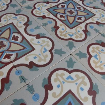 Small 5.8m2 antique Belgian ceramic floor