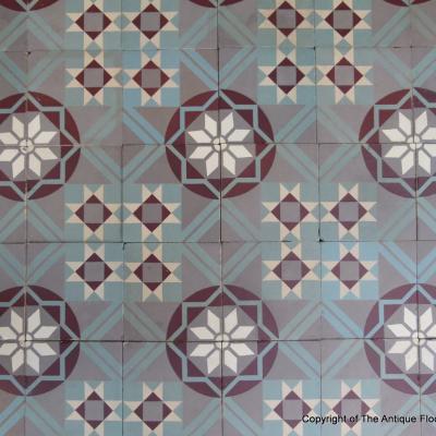 9.25m2 of handmade French Perrusson tiles c.1905