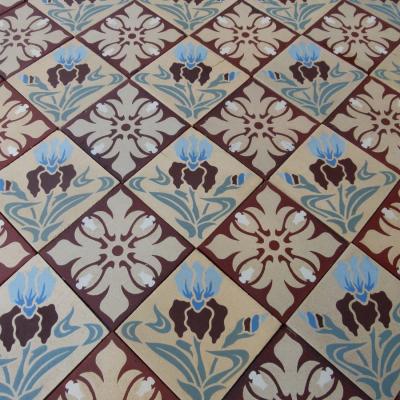 3 field tile, 10.75m2, antique Paray le Monial ceramic – 1903