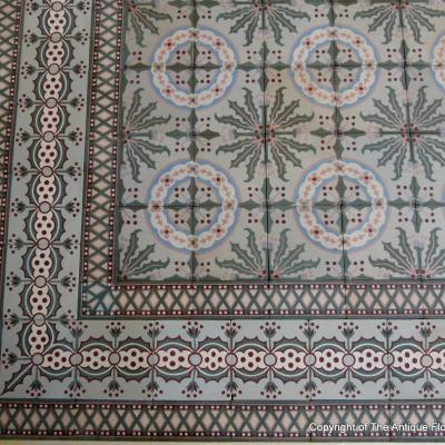 A 7.5m2+ antique Societe Amay triple border ceramic