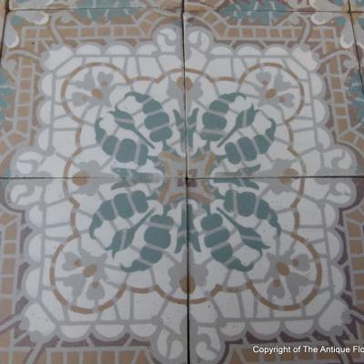 A c.10m2 / 105 sq ft. antique Belgian Morialme ceramic 