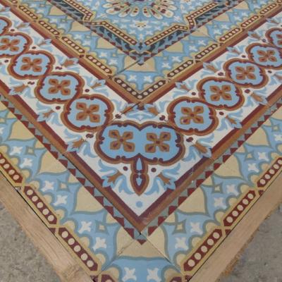 A 13.5m2/145 sq ft. antique French ceramic using two field tiles