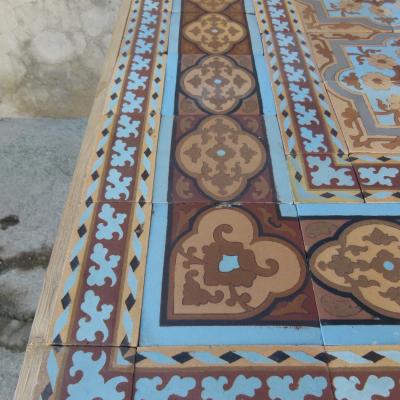 c.13.75m2 - Exquisite Boch Freres antique ceramic floor c.1890-1900