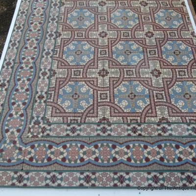 11m2 antique ceramic mosaic themed floor with triple borders