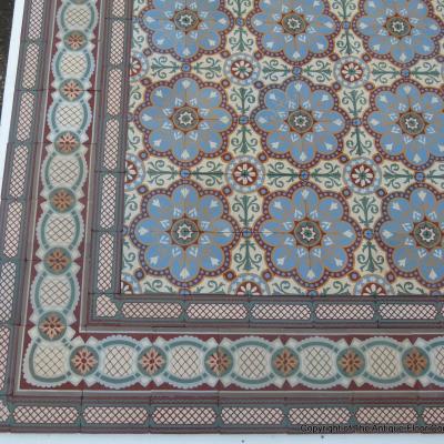 10m2+ / 108 sq ft antique ceramic encaustic with triple border tiles