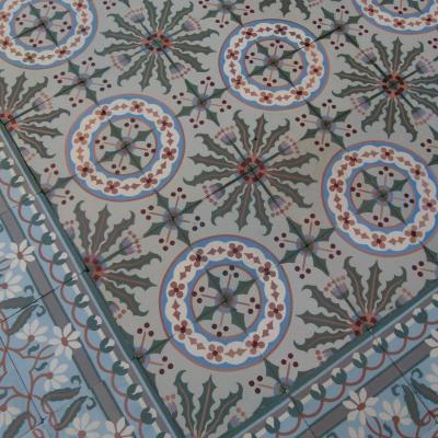 10m2 / 107 sq. ft antique floral themed Societe Amay ceramic