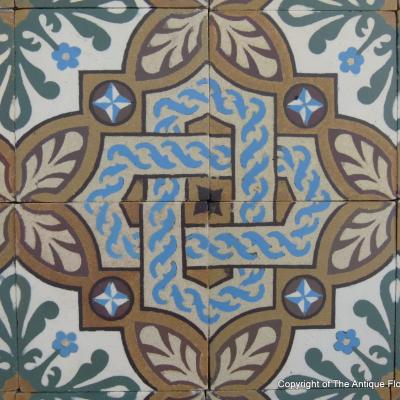 12.25m2 antique St Ghislaine ceramic floor with border options