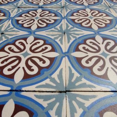 c.1.85m2 small antique Belgian ceramic floor