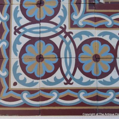 12.5m2 antique French Bocquey and Winckelmans ceramic floor