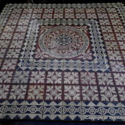 RARE - 8m2+ Handmade antique Boulenger floor - late 19th century