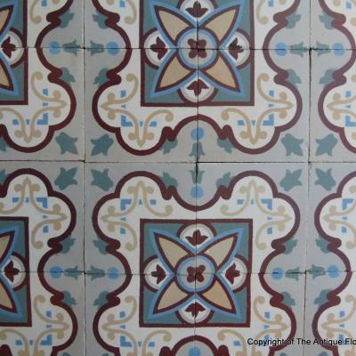 Small 5.8m2 antique Belgian ceramic floor