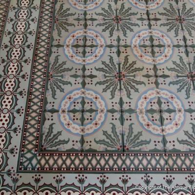 A 7.5m2+ antique Societe Amay triple border ceramic