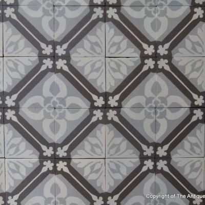 Large antique ceramic Boch Freres floor, 36.3 m2, early 20th century