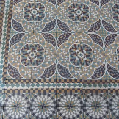 9.4m2 mosaic themed Belgian ceramic floor pre-1912