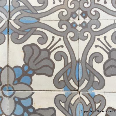 To 2.25m2 art nouveau Belgian ceramic floor - pre 1912