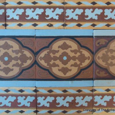 c.13.75m2 - Exquisite Boch Freres antique ceramic floor c.1890-1900