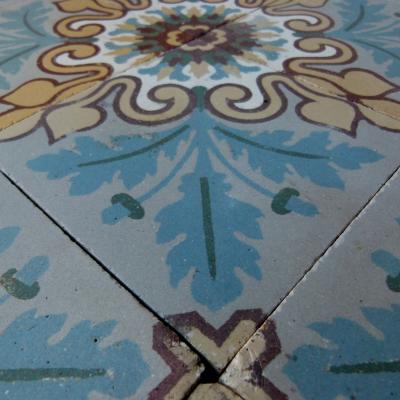 3.9m2 antique French Douzies Maubeuge ceramic tiles 