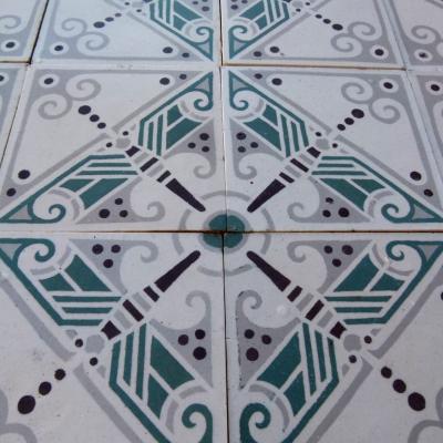 A 17.4m2 early art deco Rebaix ceramic floor c.1918-1920 