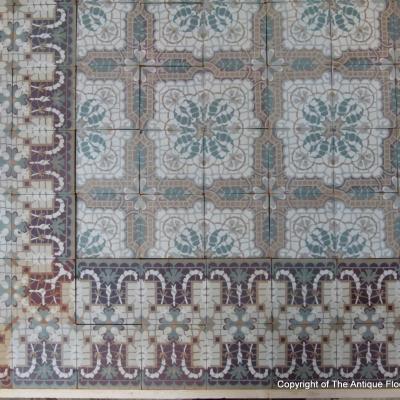 A c.10m2 / 105 sq ft. antique Belgian Morialme ceramic 