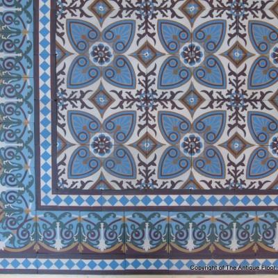 Triple border St Ghislain ceramic dated 1895 - 16m2 / 172 sq ft.