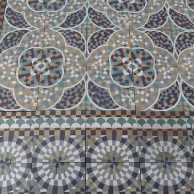 9.4m2 mosaic themed Belgian ceramic floor pre-1912